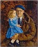 1943 Автопортрет с внучкой. 135х112,5 - Кончаловский