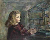 1954 Девочка с птичкой. 66х80 - Кончаловский