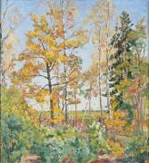 1955 Осенний пейзаж с поездом. 85х77 - Кончаловский