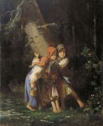 Крестьянские девочки в лесу. 1878 Холст, масло. 43х36 Пермь - Корзухин