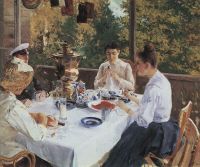 За чайным столом. 1888 - Коровин