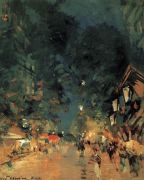 Ницца. Улица ночью. 1909 - Коровин