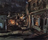 Татарская улица в Ялте. Ночь. 1910 - Коровин
