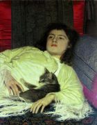Девушка с кошкой. 1882 - Крамской
