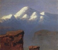 Вершина Эльбруса, освещенная солнцем. 1898-1908 - Куинджи