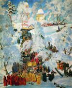 Зима. Крещенское водосвятие. 1921 - Кустодиев