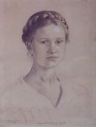 Портрет И.Б.Кустодиевой, дочери художника. 1919 - Кустодиев