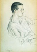 Портрет композитора Дмитрия Дмитриевича Шостаковича (в юности). 1923 - Кустодиев