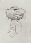 Рисунок рук к картине Купчиха. 1914-1915 - Кустодиев