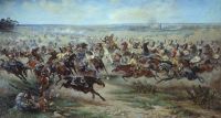 Атака лейб-гвардии Конного полка на французских кирасир в сражении под Фридландом 2 июня 1807 года. 1912 - Мазуровский