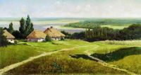 Украинский пейзаж с хатами. 1901 - Маковский