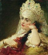 Девушка в жемчужном ожерелье. Конец 1880-х – 1890-е - Маковский