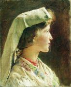 Портрет девушки в профиль. 1910-е - Маковский