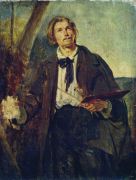 Портрет художника Александра Павловича Попова (Московского). Конец 1850-х - Маковский