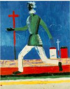 Malevitj Running Man 1932-34 Oil on canvas (79 x 65 cm.) Mus - Малевич