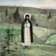 Преподобный Сергий Радонежский. 1899, холст, масло, 248х248 см - Нестеров
