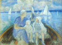 pasternak_lady_with_two_children_in_a_boat_1932 - Пастернак