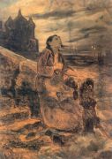 Девушка, бросающаяся в воду. Эскиз. 1879 Х., м. 56.5х41.7. ГРМ - Перов