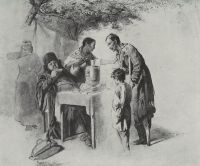 Чаепитие в Мытищах, близ Москвы. 1862 Рис. 31х37,5 ГТГ - Перов
