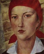Девушка в красном платке (Работница). 1925 - Петров-Водкин