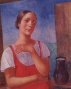 Девушка в сарафане. 1928 - Петров-Водкин