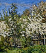 Petrovichev Pyotr Blossoming cherry trees Sun - Петровичев