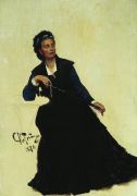 Дама, играющая зонтиком. 1874 - Репин