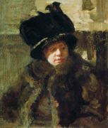 Портрет писательницы Наталии Борисовны Нордман-Северовой, жены художника. 1911 - Репин