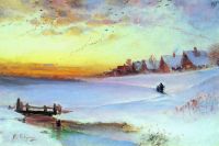 Зимний пейзаж (Оттепель). 1890-е - Саврасов
