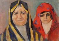 1913 Jewish Ladies in Persia. Oil on canvas, laid on card, 36.5x52 - Сарьян