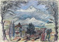 1934 Пейзаж Армении. Рис. МС - Сарьян