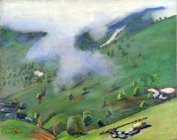 1949 View of the Gorge from the Pushkin Pass. Oil on canvas, 55x70 - Сарьян