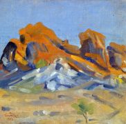 1958 Orange Rocks. Oil on canvas, laid on board, 30x31.5 - Сарьян