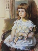 Девочка с куклой. 1921 - Серебрякова