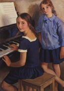 Девочки у рояля. 1922 - Серебрякова