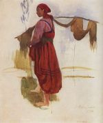 Женщина с коромыслом. 1916 - Серебрякова