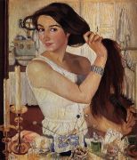 За туалетом. Автопортрет. 1909 - Серебрякова