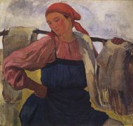 Крестьянка (с коромыслом). 1916-1917 - Серебрякова