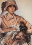 Портрет Дамы с собачкой. И. Велан. 1926  - Серебрякова