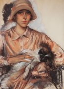 Портрет дамы с собачкой. И.Велан. 1926 - Серебрякова
