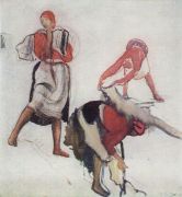 Этюд для картины Беление холста1. 1916-1917 - Серебрякова