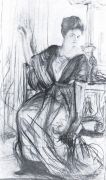 Набросок к портрету П.И.Щербатовой2. 1911 - Серов