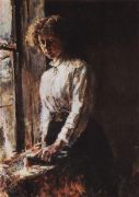 У окна. Портрет О.Ф.Трубниковой. 1886 - Серов