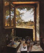 Окно - дверь - пейзаж (Открытая дверь в сад). 1934 - Сомов