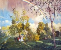 Пейзаж с радугой. 1919 - Сомов