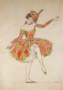 Эскиз костюма Коломбины для Анны Павловой в Арлекинаде. 1909 - Сомов