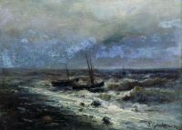 Неспокойное море. 1878. х,м. 40х52 ЧС - Судковский