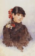 Неаполитанская девушка с цветами в волосах. 1883-1884 - Суриков