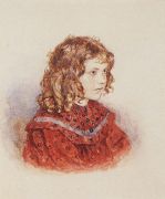 Портрет девочки в красном платье. Не позднее 1896 - Суриков
