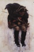 Солдат, спускающийся по склону снежной горы. 1898 - Суриков